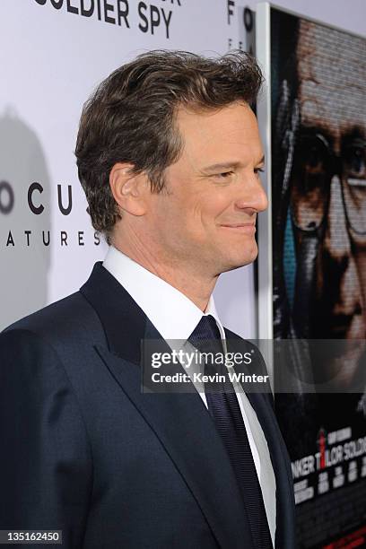 Actor Colin Firth arrives at the premiere of Focus Features' "Tinker, Tailor, Soldier, Spy" at Arclight Cinema's Cinerama Dome on December 6, 2011 in...