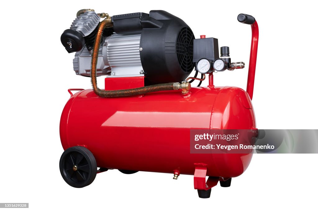 Air compressor isolated on white background