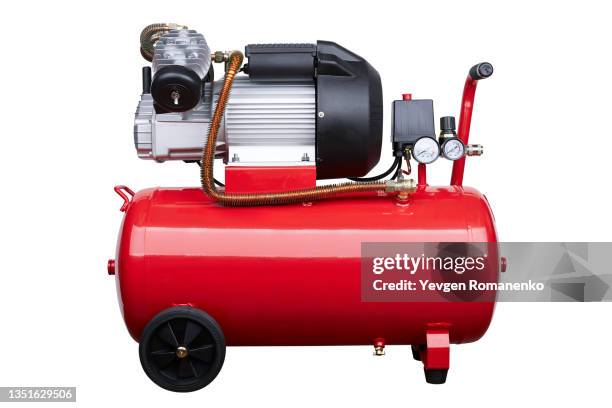 air compressor isolated on white background - compressor stockfoto's en -beelden