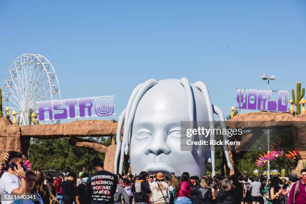 General view of atmosphere during the third annual Astroworld Festival at NRG Park on November 05, 2021 in Houston, Texas.