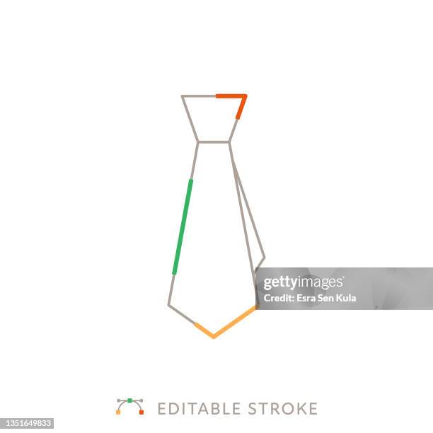 tie multicolor line icon with editable stroke - neck tie stock illustrations