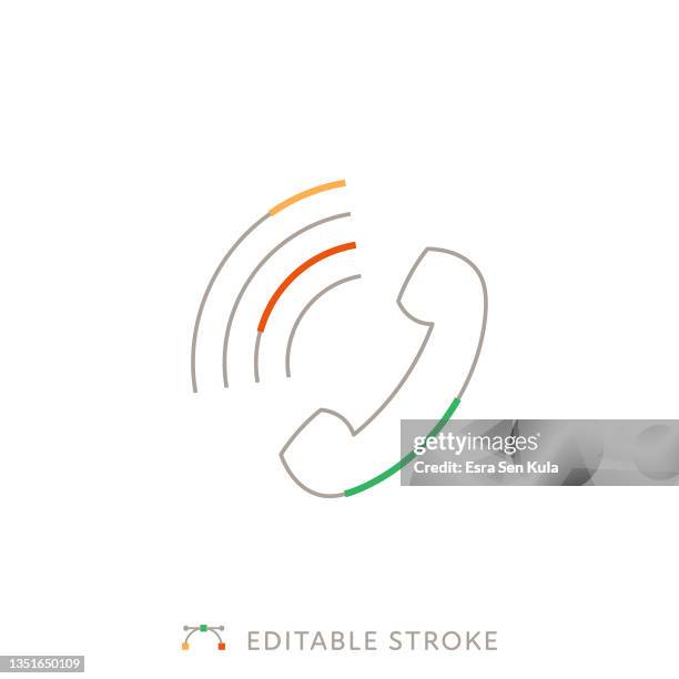 telephone multicolor line icon with editable stroke - it worker white background stock illustrations