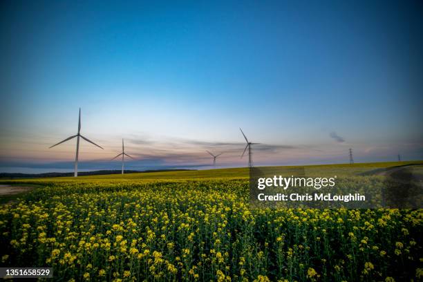wind farm, west yorkshire - leeds aerial stock pictures, royalty-free photos & images