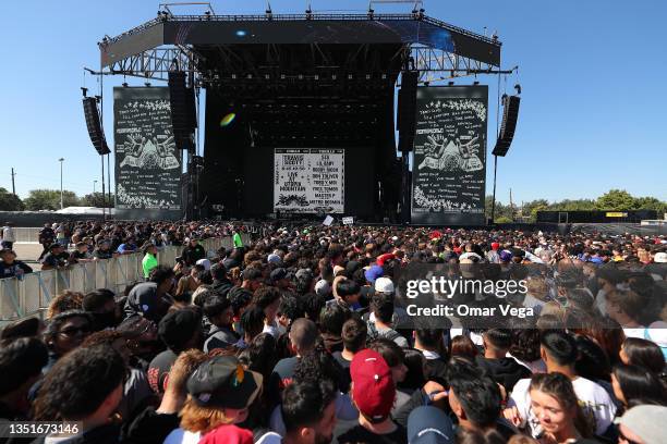 Fans attend the Astroworld Fest 2021 at NRG Park on November 5, 2021 in Houston, Texas.