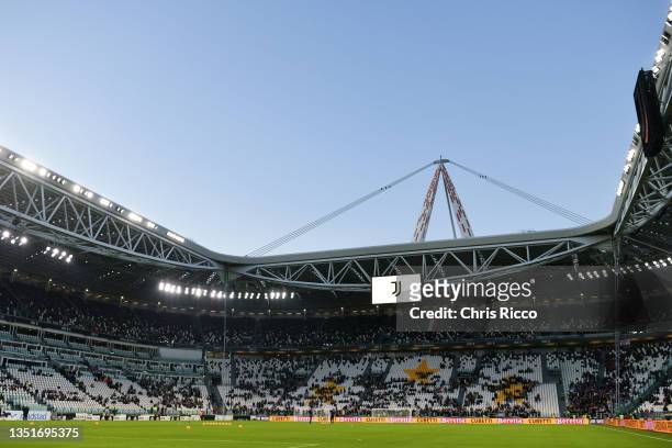 General view inside the stadium prior to the Serie A match between Juventus FC and ACF Fiorentina at Allianz Stadium on November 06, 2021 in Turin,...