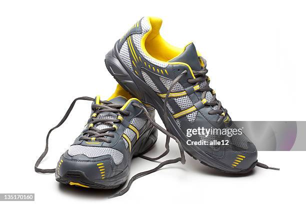 sport shoes - gray shoe stockfoto's en -beelden