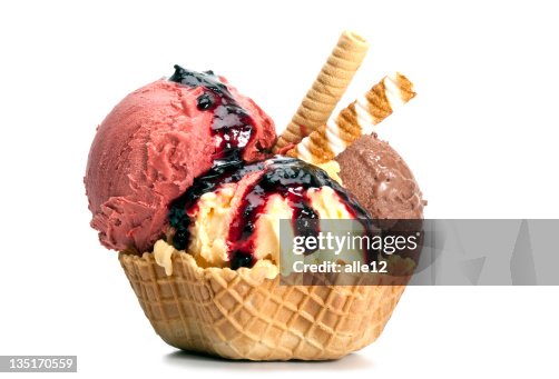 Icecream três bolas de wafer Icecream três bolas de wafer
