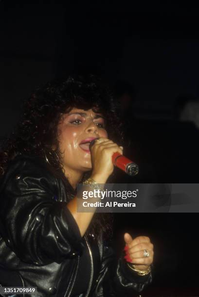 Musician Lisa Lisa and Cult Jam performs as part of Hot 97 Radio's "Hot Night IV" on May 23, 1989 at The Palladium in New York City.