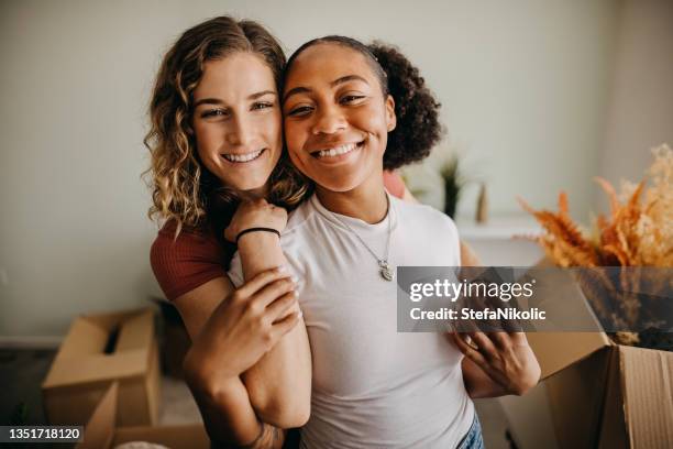 we start living together - lesbian stock pictures, royalty-free photos & images