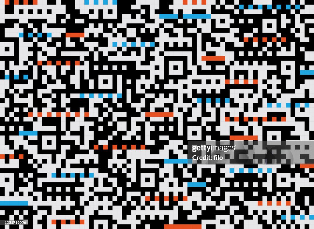 Qr Code Barcode Scanning Abstract Background Pattern High-Res Vector ...