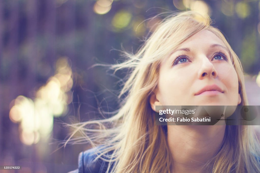 Woman looking up