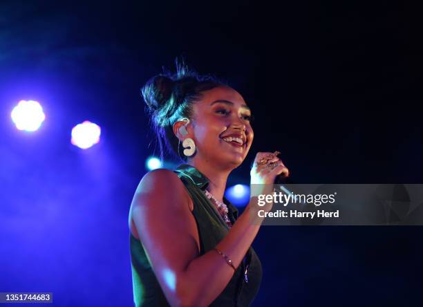 Joy Crookes performs on the opening night of her tour at Concorde 2 Brighton on November 06, 2021 in Brighton, England.