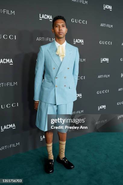 Tyler Mitchell attends the 10th Annual LACMA ART+FILM GALA honoring Amy Sherald, Kehinde Wiley, and Steven Spielberg presented by Gucci at Los...