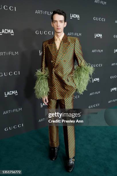 Kodi Smit-McPhee, wearing Gucci, attends the 10th Annual LACMA ART+FILM GALA honoring Amy Sherald, Kehinde Wiley, and Steven Spielberg presented by...