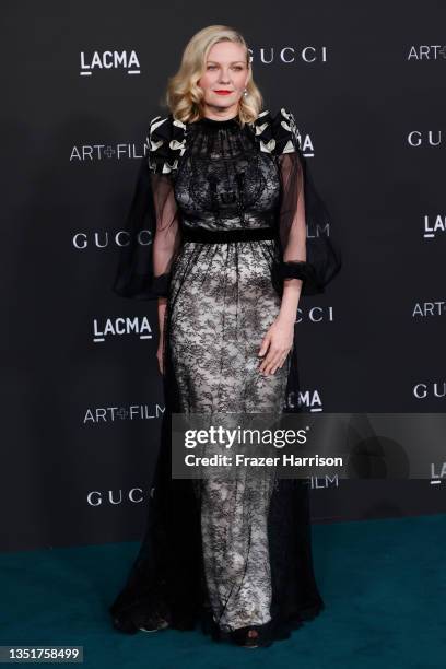 Kirsten Dunst attends the 10th Annual LACMA ART+FILM GALA presented by Gucci at Los Angeles County Museum of Art on November 06, 2021 in Los Angeles,...