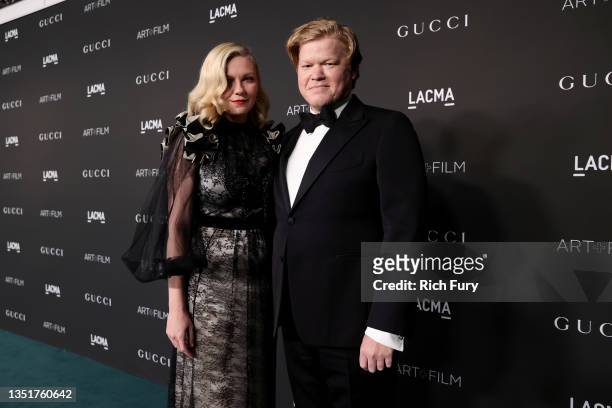 Kirsten Dunst, wearing Gucci, and Jesse Plemons attend the 10th Annual LACMA ART+FILM GALA honoring Amy Sherald, Kehinde Wiley, and Steven Spielberg...