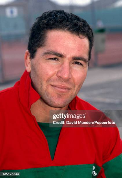 Mark Perigo of the Wales rugby union team at winter training at Club Santa in Lanzarote, circa January 1993.