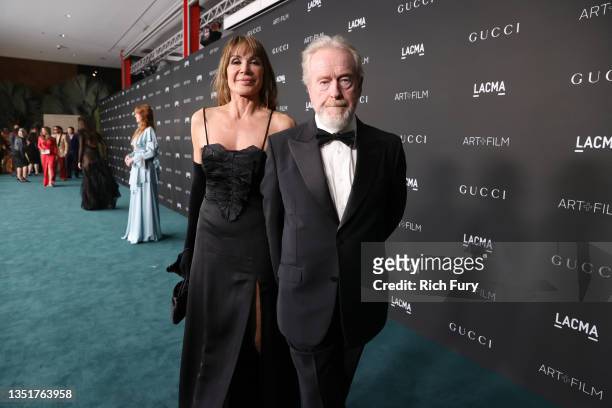 Giannina Facio, wearing Gucci, and Ridley Scott, wearing Gucci, attend the 10th Annual LACMA ART+FILM GALA honoring Amy Sherald, Kehinde Wiley, and...