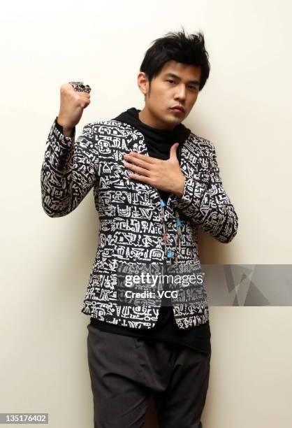 Singer Jay Chou launches new album 'Exclamation Point' at Millennium Hotel on December 6, 2011 in Beijing, China.