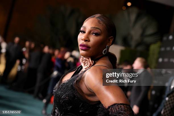 Serena Williams, wearing Gucci, attends the 10th Annual LACMA ART+FILM GALA honoring Amy Sherald, Kehinde Wiley, and Steven Spielberg presented by...