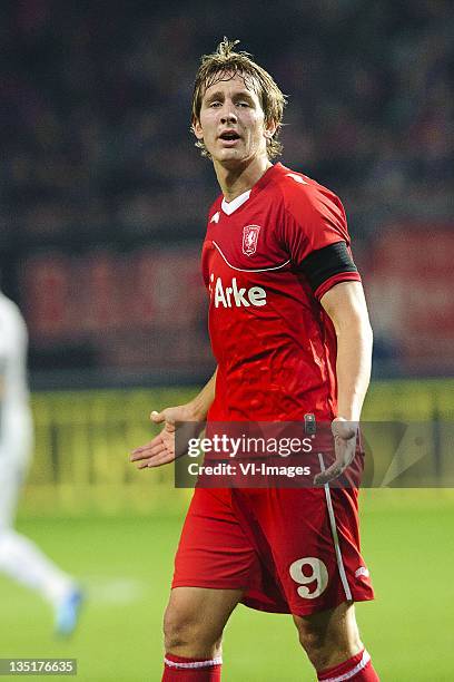 Luuk de Jong of FC Twente during the Europa League match between FC Twente and Fulham FC at the Grolsch Veste Stadium on December 01, 2011 in...