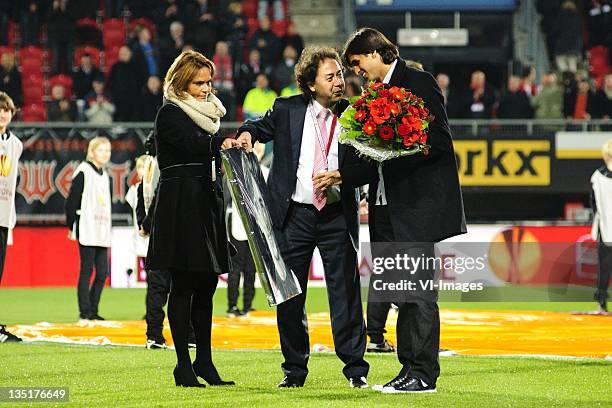 Munsterman Bryan Ruiz of Fulham during the Europa League match between FC Twente and Fulham FC at the Grolsch Veste Stadium on December 01, 2011 in...