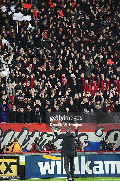 Bryan Ruiz of Fulham during the Europa League match between FC Twente and Fulham FC at the Grolsch Veste Stadium on December 01, 2011 in Enschede,...