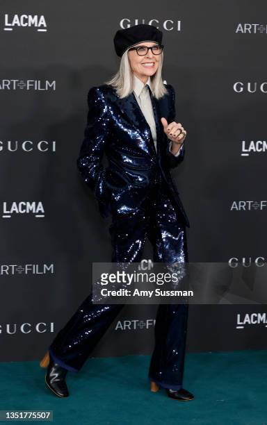 Diane Keaton attends the 10th Annual LACMA ART+FILM GALA presented by Gucci at Los Angeles County Museum of Art on November 06, 2021 in Los Angeles,...