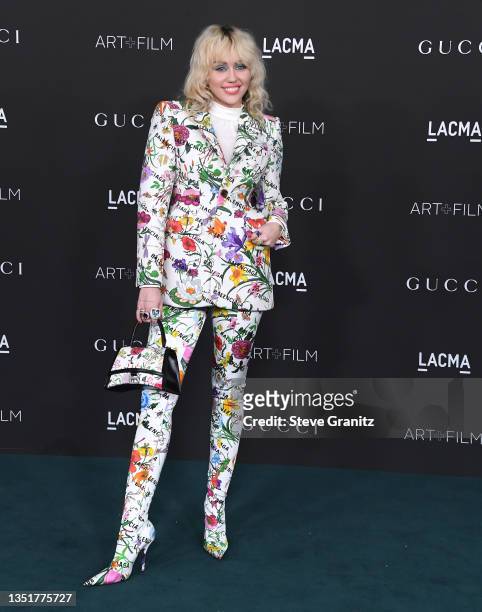 Miley Cyrus arrives at the 10th Annual LACMA ART+FILM GALA Presented By GucciLos Angeles County Museum of Art on November 06, 2021 in Los Angeles,...