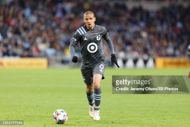 Osvaldo Alonso of Minnesota United FC during a game between Los Angeles FC and Minnesota United FC at Allianz Field on October 23, 2021 in St Paul,...