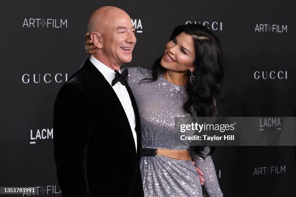 Jeff Bezos and Lauren Sanchez attend the 2021 LACMA Art + Film Gala presented by Gucci at Los Angeles County Museum of Art on November 06, 2021 in...