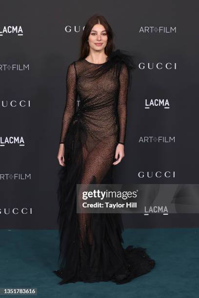 Camila Morrone attends the 2021 LACMA Art + Film Gala presented by Gucci at Los Angeles County Museum of Art on November 06, 2021 in Los Angeles,...