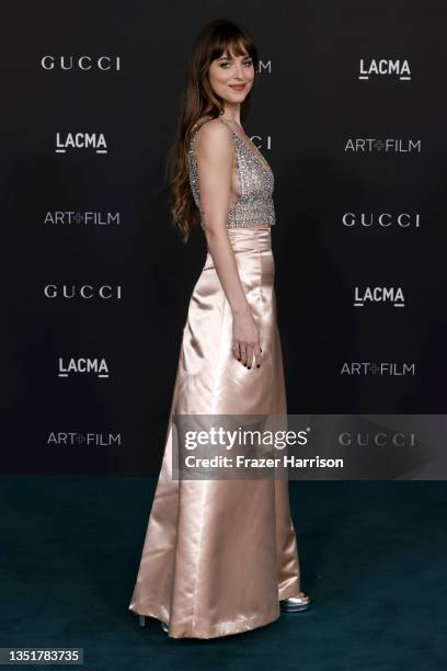 Dakota Johnson attends 2021 LACMA's Art+Film 10th Annual Galaption here>> at Los Angeles County Museum of Art on November 06, 2021 in Los Angeles,...