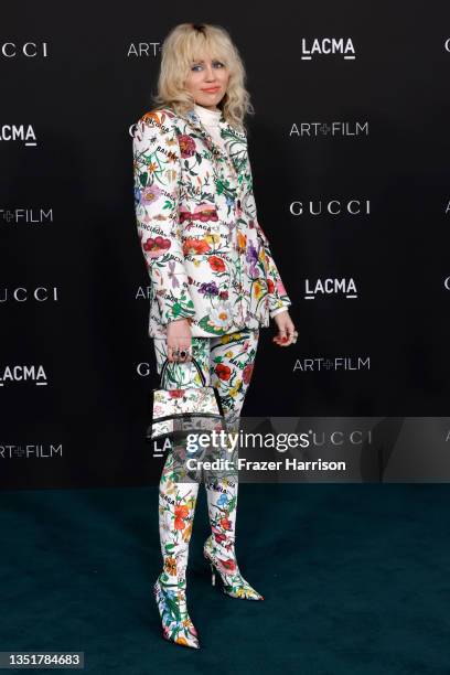 Miley Cyrus attends 2021 LACMA's Art+Film 10th Annual Gala at Los Angeles County Museum of Art on November 06, 2021 in Los Angeles, California.