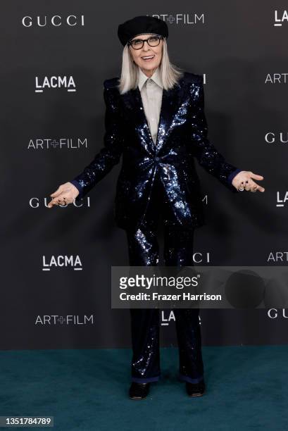 Diane Keaton attends 2021 LACMA's Art+Film 10th Annual Gala at Los Angeles County Museum of Art on November 06, 2021 in Los Angeles, California.