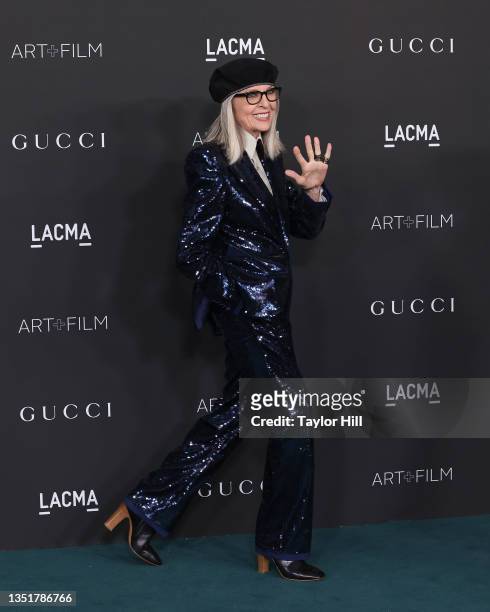 Diane Keaton attends the 2021 LACMA Art + Film Gala presented by Gucci at Los Angeles County Museum of Art on November 06, 2021 in Los Angeles,...
