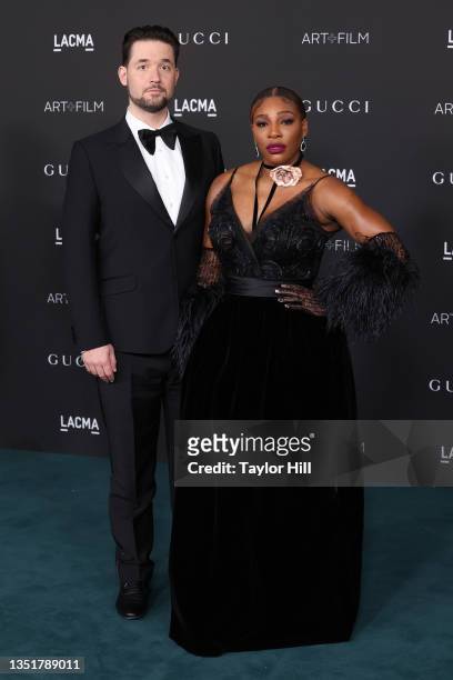 Alexis Ohanian and Serena Williams attend the 2021 LACMA Art + Film Gala presented by Gucci at Los Angeles County Museum of Art on November 06, 2021...