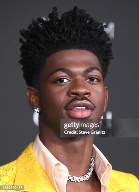 Lil Nas X arrives at the 10th Annual LACMA ART+FILM GALA Presented By GucciLos Angeles County Museum of Art on November 06, 2021 in Los Angeles,...