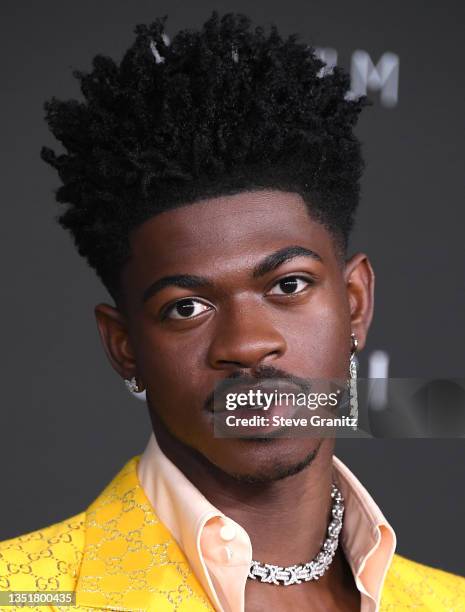 Lil Nas X arrives at the 10th Annual LACMA ART+FILM GALA Presented By GucciLos Angeles County Museum of Art on November 06, 2021 in Los Angeles,...