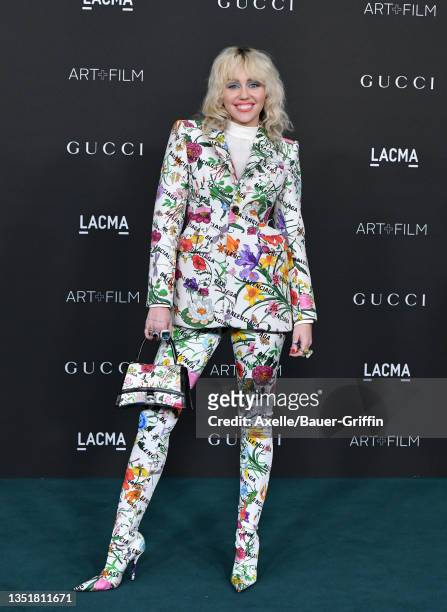 Miley Cyrus attends the 10th Annual LACMA Art+Film Gala presented by Gucci at Los Angeles County Museum of Art on November 06, 2021 in Los Angeles,...