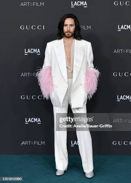 Jared Leto attends the 10th Annual LACMA Art+Film Gala presented by Gucci at Los Angeles County Museum of Art on November 06, 2021 in Los Angeles,...