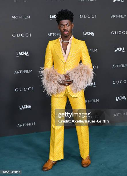 Lil Nas X attends the 10th Annual LACMA Art+Film Gala presented by Gucci at Los Angeles County Museum of Art on November 06, 2021 in Los Angeles,...