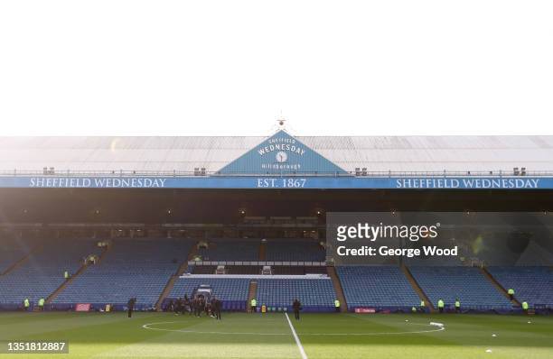 General view inside the stadium prior to the Emirates FA Cup First Round match between Sheffield Wednesday and Plymouth Argyle at Hillsborough on...
