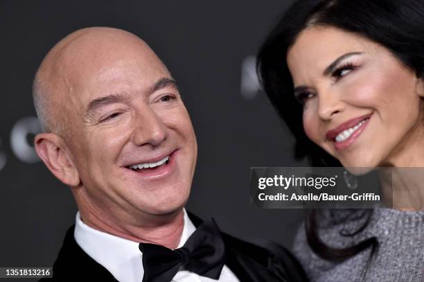 Jeff Bezos and Lauren Sanchez attend the 10th Annual LACMA Art+Film Gala presented by Gucci at Los Angeles County Museum of Art on November 06, 2021...