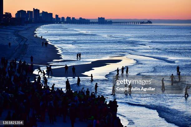 Athletes compete during the 2021 IRONMAN Florida on November 06, 2021 in Panama City Beach, Florida.