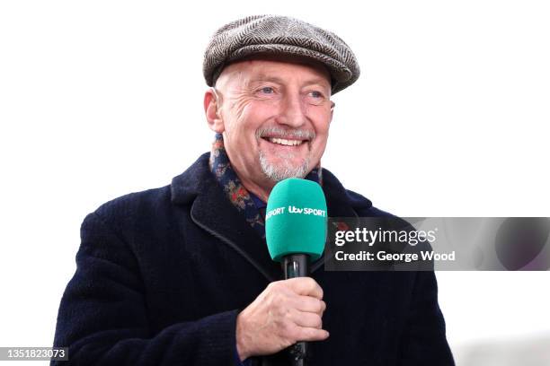 Former footballer and manager, Ian Holloway presents on ITV Sport prior to the Emirates FA Cup First Round match between Sheffield Wednesday and...