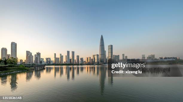 urban skyline in nanshan shenzhen - shenzhen stock pictures, royalty-free photos & images