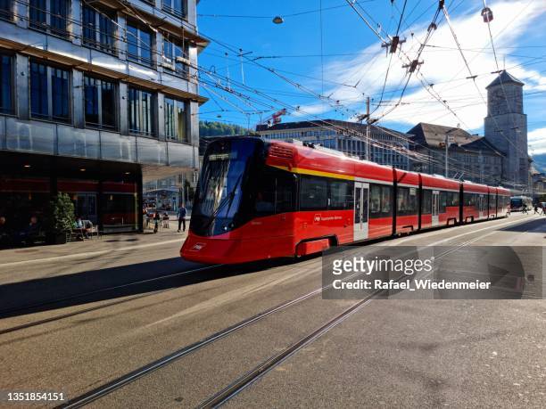 st. gallen with appenzeller bahn - st gallen canton stock pictures, royalty-free photos & images