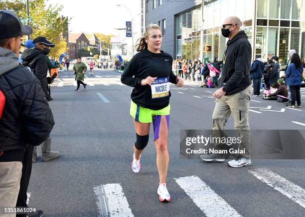 Nicole Briscoe is seen during the 2021 TCS New York City Marathon on November 07, 2021 in New York City.