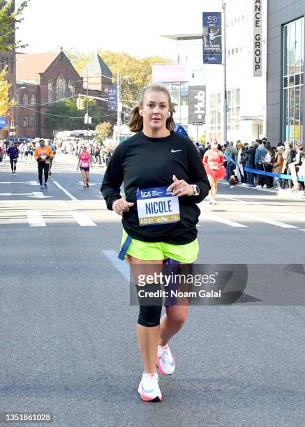 Nicole Briscoe is seen during the 2021 TCS New York City Marathon on November 07, 2021 in New York City.